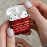 Fiji Marau na Kerisimasi AirPods Case Red Tapa Masi Inspired Christmas LT9 - Polynesian Pride