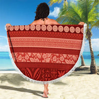 Fiji Marau na Kerisimasi Beach Blanket Red Tapa Masi Inspired Christmas - Polynesian Pride