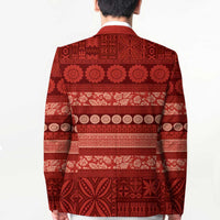 Fiji Marau na Kerisimasi Blazer Red Tapa Masi Inspired Christmas - Polynesian Pride