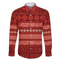 Fiji Marau na Kerisimasi Family Matching Puletasi and Hawaiian Shirt Red Tapa Masi Inspired Christmas - Polynesian Pride