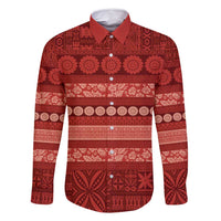 Fiji Marau na Kerisimasi Family Matching Summer Maxi Dress and Hawaiian Shirt Red Tapa Masi Inspired Christmas - Polynesian Pride
