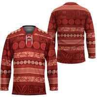 Fiji Marau na Kerisimasi Hockey Jersey Red Tapa Masi Inspired Christmas - Polynesian Pride