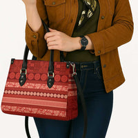 Fiji Marau na Kerisimasi Leather Bag Red Tapa Masi Inspired Christmas LT9 - Polynesian Pride
