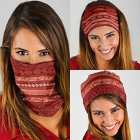 Fiji Marau na Kerisimasi Neck Gaiter Red Tapa Masi Inspired Christmas - Polynesian Pride