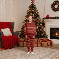Fiji Marau na Kerisimasi Christmas Pajama Set Red Tapa Masi Inspired Christmas - Polynesian Pride