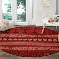 Fiji Marau na Kerisimasi Round Carpet Red Tapa Masi Inspired Christmas - Polynesian Pride