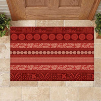Fiji Marau na Kerisimasi Rubber Doormat Red Tapa Masi Inspired Christmas - Polynesian Pride