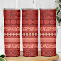 Fiji Marau na Kerisimasi Skinny Tumbler Red Tapa Masi Inspired Christmas - Polynesian Pride