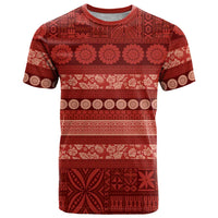 Fiji Marau na Kerisimasi T Shirt Red Tapa Masi Inspired Christmas - Polynesian Pride