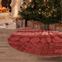 Fiji Marau na Kerisimasi Tree Skirt Red Tapa Masi Inspired Christmas - Polynesian Pride