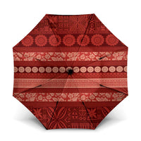 Fiji Marau na Kerisimasi Umbrella Red Tapa Masi Inspired Christmas - Polynesian Pride