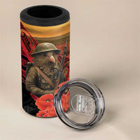 Maori Kiwi Soldier Fern Tattoo ANZAC Day 4 in 1 Can Cooler Tumbler Lest We Forget