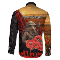 Maori Kiwi Soldier Fern Tattoo ANZAC Day Family Matching Mermaid Dress and Hawaiian Shirt Lest We Forget