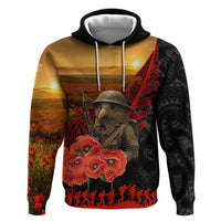 Maori Kiwi Soldier Fern Tattoo ANZAC Day Hoodie Lest We Forget