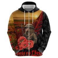 Maori Kiwi Soldier Fern Tattoo ANZAC Day Hoodie Lest We Forget