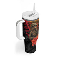 Maori Kiwi Soldier Fern Tattoo ANZAC Day Tumbler With Handle Lest We Forget