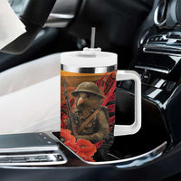 Maori Kiwi Soldier Fern Tattoo ANZAC Day Tumbler With Handle Lest We Forget