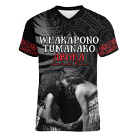 New Zealand Mother's Day Women V-Neck T-Shirt Maori Hongi Aroha Ahau Ki A Koe Mama