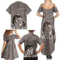 New Zealand Mother's Day Family Matching Summer Maxi Dress and Hawaiian Shirt Maori Mo Toku Mama Silver Fern