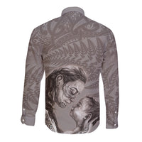 New Zealand Mother's Day Long Sleeve Button Shirt Maori Mo Toku Mama Silver Fern
