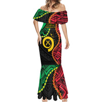 Personalised Vanuatu 44th Anniversary Mermaid Dress Tugeta Yumi Selebretem Indipendens Dei LT9 - Polynesian Pride