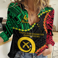 Personalised Vanuatu 44th Anniversary Women Casual Shirt Tugeta Yumi Selebretem Indipendens Dei