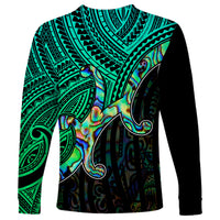 Custom Aotearoa Papua Shell Long Sleeve Shirt Maori Tribal Pattern LT9 - Polynesian Pride
