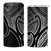 Aotearoa Maori Koru 4 in 1 Can Cooler Tumbler Black Polynesian Pacific Tribal