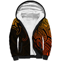 Aotearoa Maori Koru Sherpa Hoodie Polynesian Pacific Tribal - Gold LT9 Unisex Gold - Polynesian Pride
