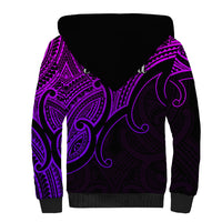 Aotearoa Maori Koru Sherpa Hoodie Polynesian Pacific Tribal - Purple LT9 - Polynesian Pride