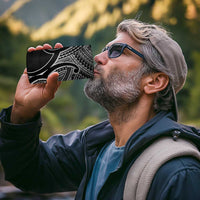 Personalised Aotearoa Papua Shell 4 in 1 Can Cooler Tumbler Black Polynesian Pacific Tribal