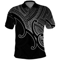 Custom Aotearoa New Zealand Polo Shirt Maori Koru Polynesian Pacific Tribal Black LT9 Black - Polynesian Pride