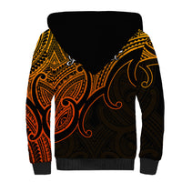 Custom Aotearoa Maori Koru Sherpa Hoodie Polynesian Pacific Tribal - Gold LT9 - Polynesian Pride