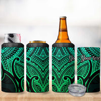 Personalised Aotearoa Papua Shell 4 in 1 Can Cooler Tumbler Green Polynesian Pacific Tribal