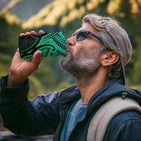 Personalised Aotearoa Papua Shell 4 in 1 Can Cooler Tumbler Green Polynesian Pacific Tribal