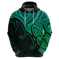 Custom Aotearoa Maori Koru Hoodie Polynesian Pacific Tribal Green LT9 - Polynesian Pride