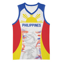 Philippines Flag Day Basketball Jersey Filipino Feather Pattern LT9 Unisex White - Polynesian Pride