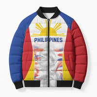 Philippines Flag Day Bomber Puffer Jacket Filipino Feather Pattern