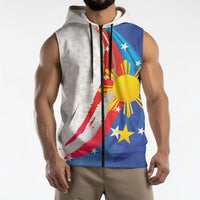 Philippines Flag Day Sleeveless Zip Hoodie Filipino Pride Shines Bright On Flag Day LT9 - Polynesian Pride