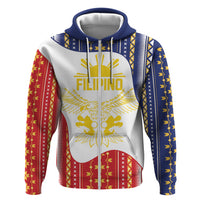 Philippines Flag Day Hoodie Filipino Traditional Igorot Tribal Pattern LT9 Zip Hoodie White - Polynesian Pride