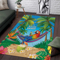 5 Oclock Somewhere Area Rug Hawaii Parrots Cocktail Summer Beach Vibe - Polynesian Pride
