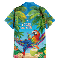 5 Oclock Somewhere Family Matching Long Sleeve Bodycon Dress and Hawaiian Shirt Hawaii Parrots Cocktail Summer Beach Vibe - Polynesian Pride