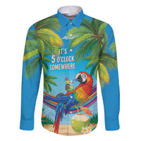 5 Oclock Somewhere Family Matching Short Sleeve Bodycon Dress and Hawaiian Shirt Hawaii Parrots Cocktail Summer Beach Vibe - Polynesian Pride