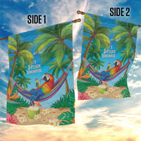 5 Oclock Somewhere Garden Flag Hawaii Parrots Cocktail Summer Beach Vibe - Polynesian Pride