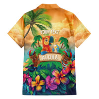 5 Oclock Somewhere Personalized Family Matching Off Shoulder Short Dress and Hawaiian Shirt Hawaii Parrots Plumeria Summer Vibe - Polynesian Pride
