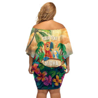 5 Oclock Somewhere Personalized Family Matching Off Shoulder Short Dress and Hawaiian Shirt Hawaii Parrots Plumeria Summer Vibe - Polynesian Pride