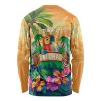 5 Oclock Somewhere Personalized Long Sleeve Shirt Hawaii Parrots Plumeria Summer Vibe LT9 - Polynesian Pride