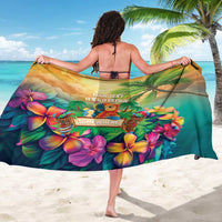 5 Oclock Somewhere Personalized Sarong Hawaii Parrots Plumeria Summer Vibe - Polynesian Pride