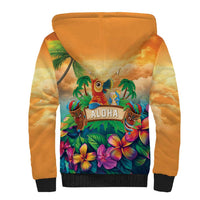 5 Oclock Somewhere Personalized Sherpa Hoodie Hawaii Parrots Plumeria Summer Vibe LT9 - Polynesian Pride