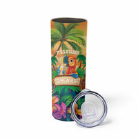 5 Oclock Somewhere Personalized Skinny Tumbler Hawaii Parrots Plumeria Summer Vibe - Polynesian Pride